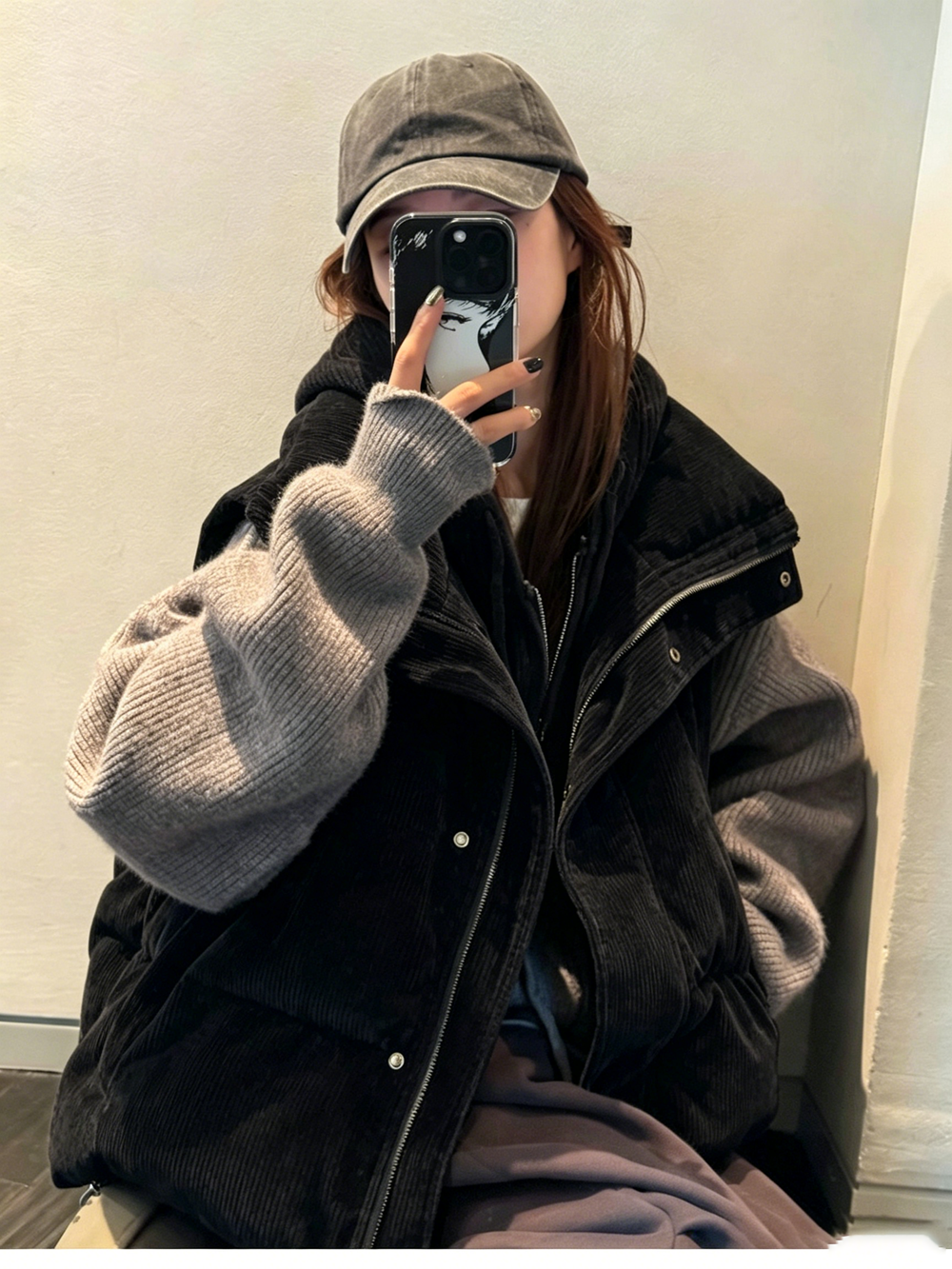 燈芯絨立領保暖外套