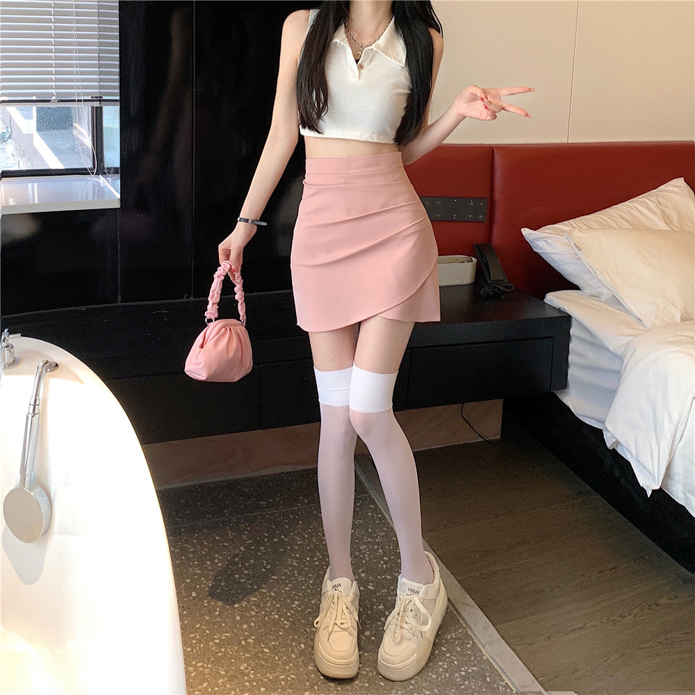 氣質高腰性感不規則顯瘦短裙