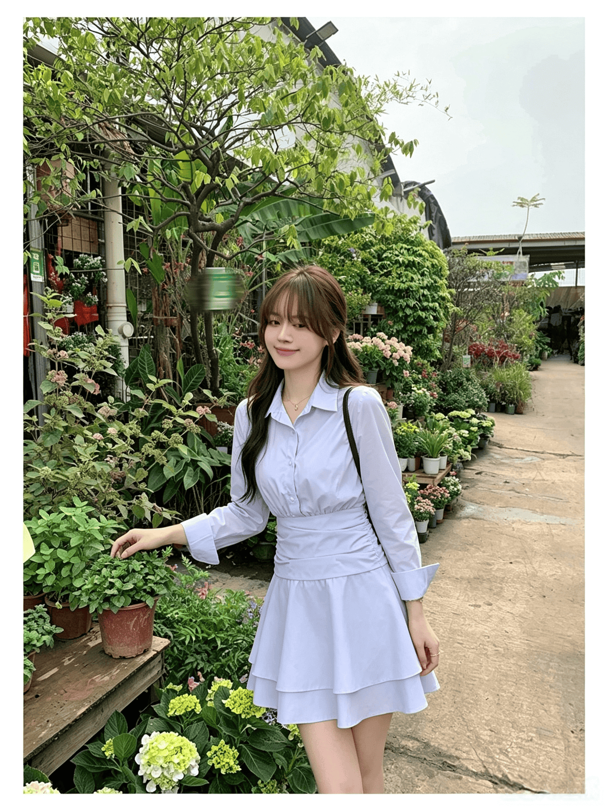 法式優雅氣質波浪裙擺連衣裙