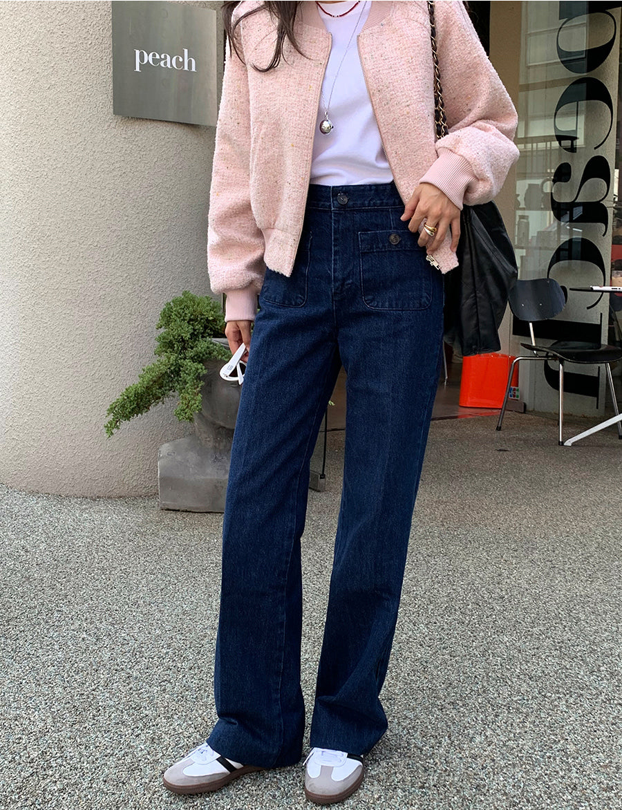粗花毛呢小香風棒球拉鍊外套