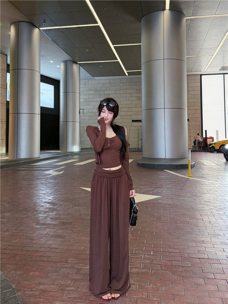 簡約氣質性感蕾絲吊帶背心三件套