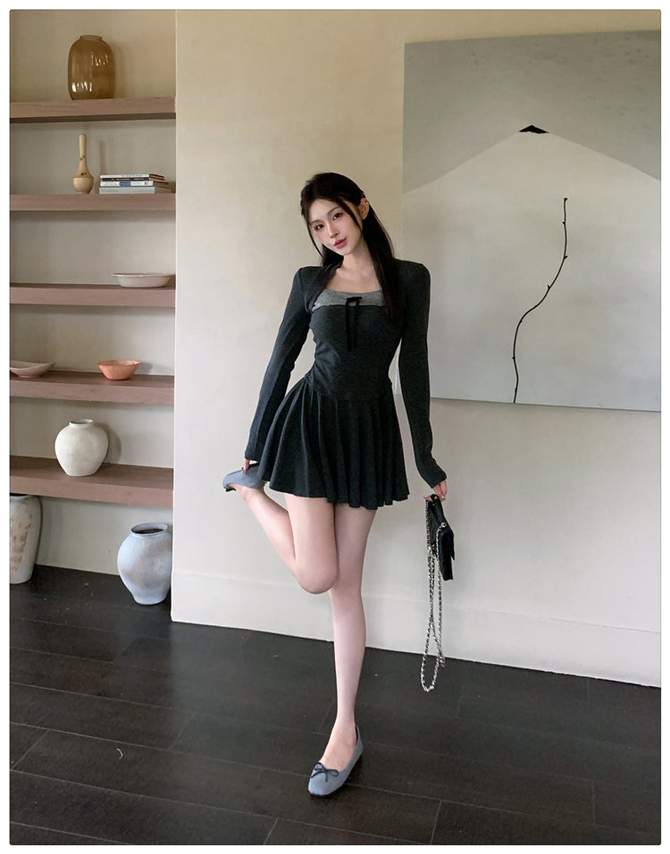 高級感優雅純欲風百褶連衣短裙