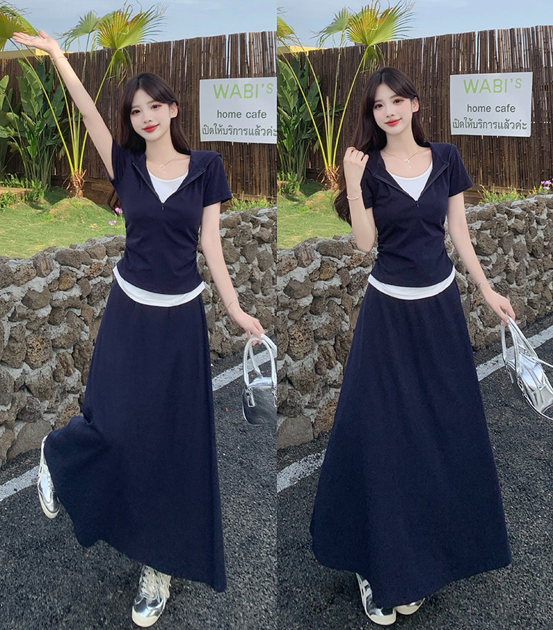 通勤百搭休閒約會兩件套(大尺碼友善)