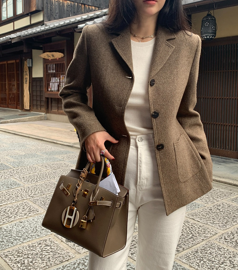 韓系復古休閒西裝外套