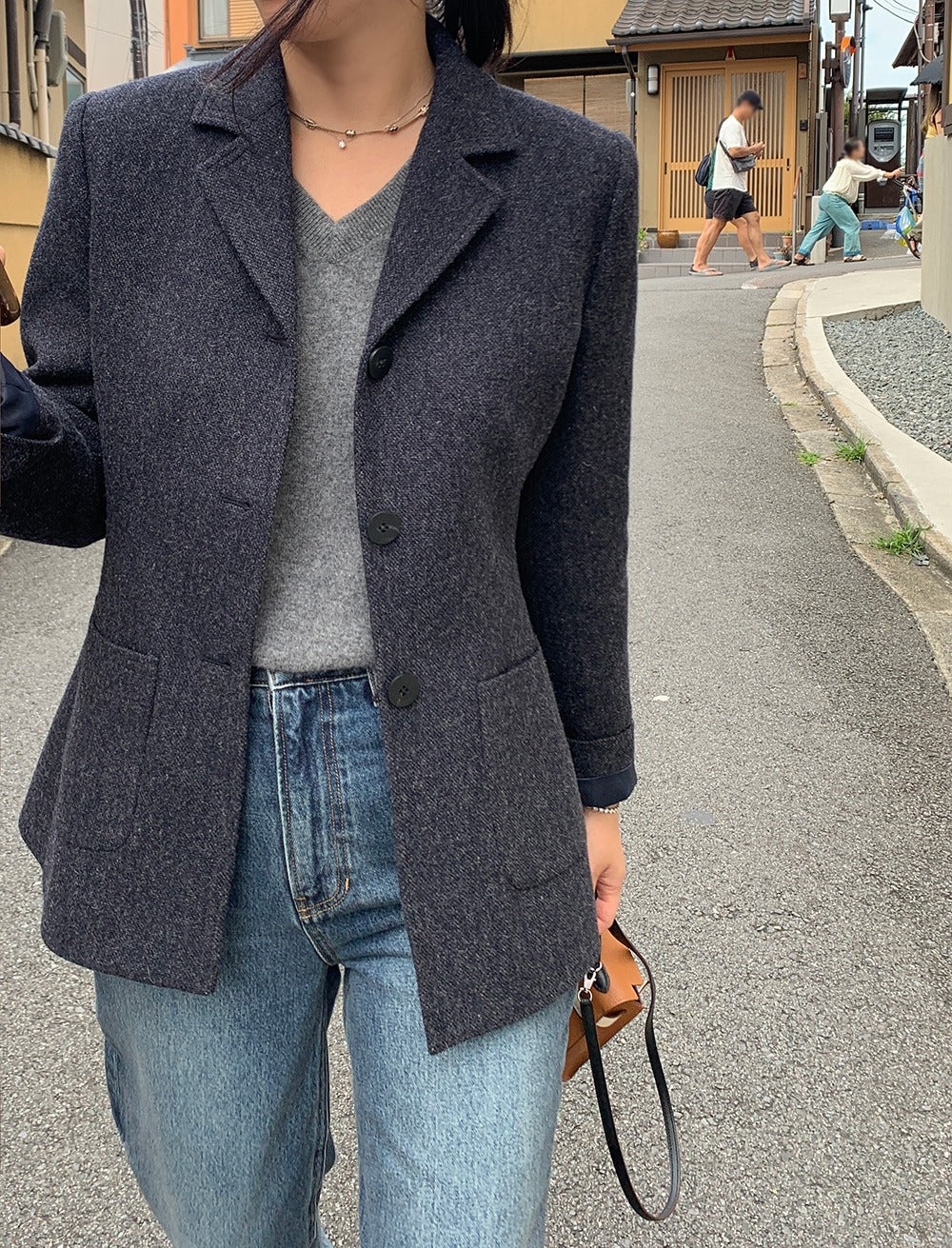 韓系復古休閒西裝外套