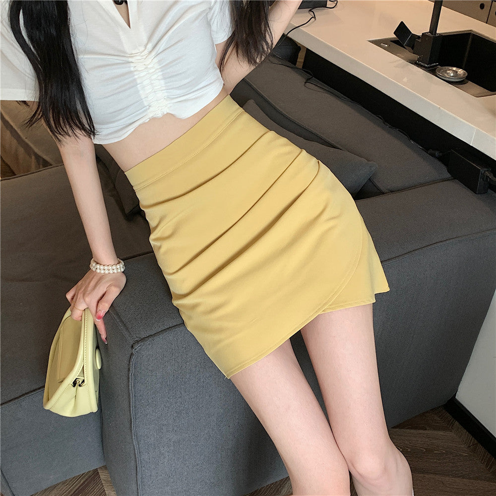 氣質高腰性感不規則顯瘦短裙