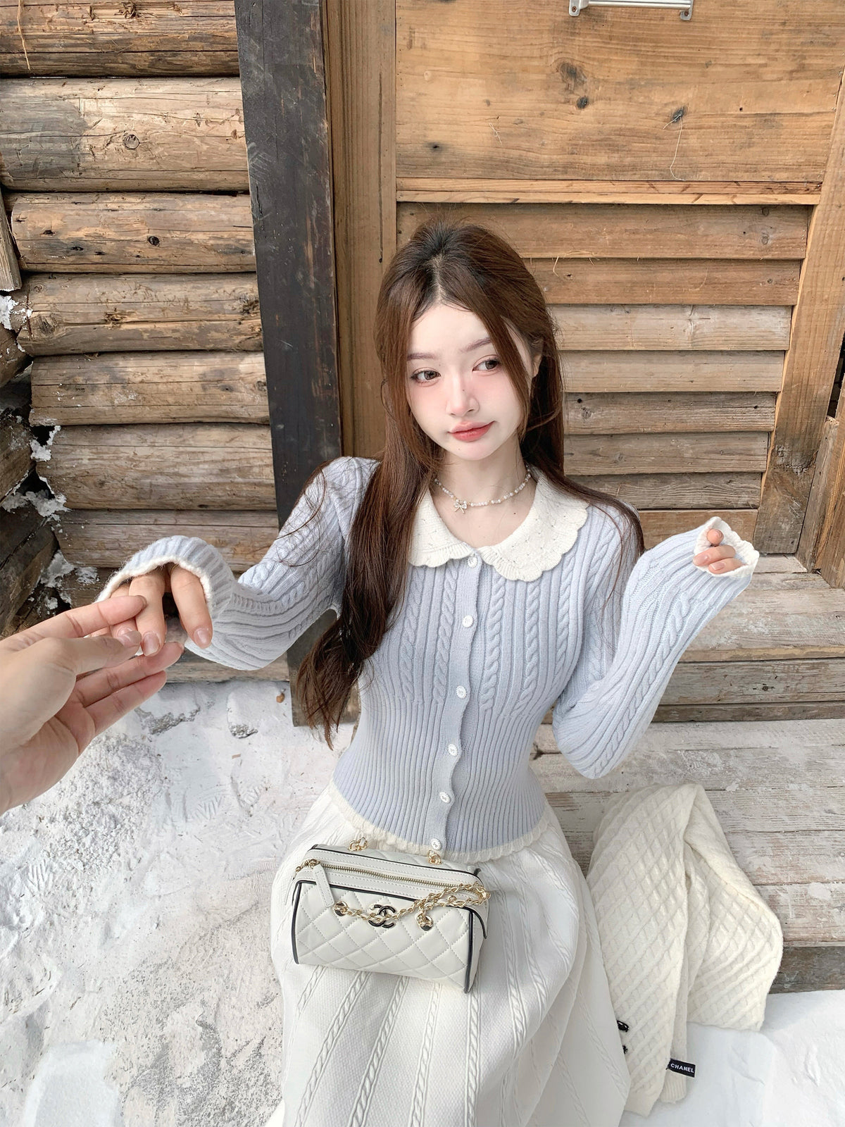 千金少女感修身打底毛衣