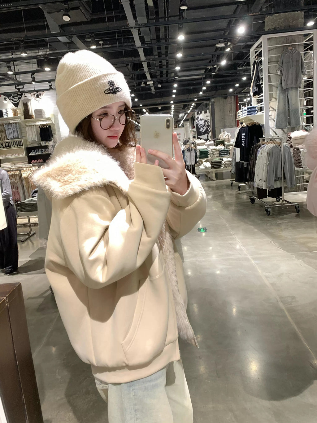 冬季chic韓系兩穿加絨加厚毛毛外套