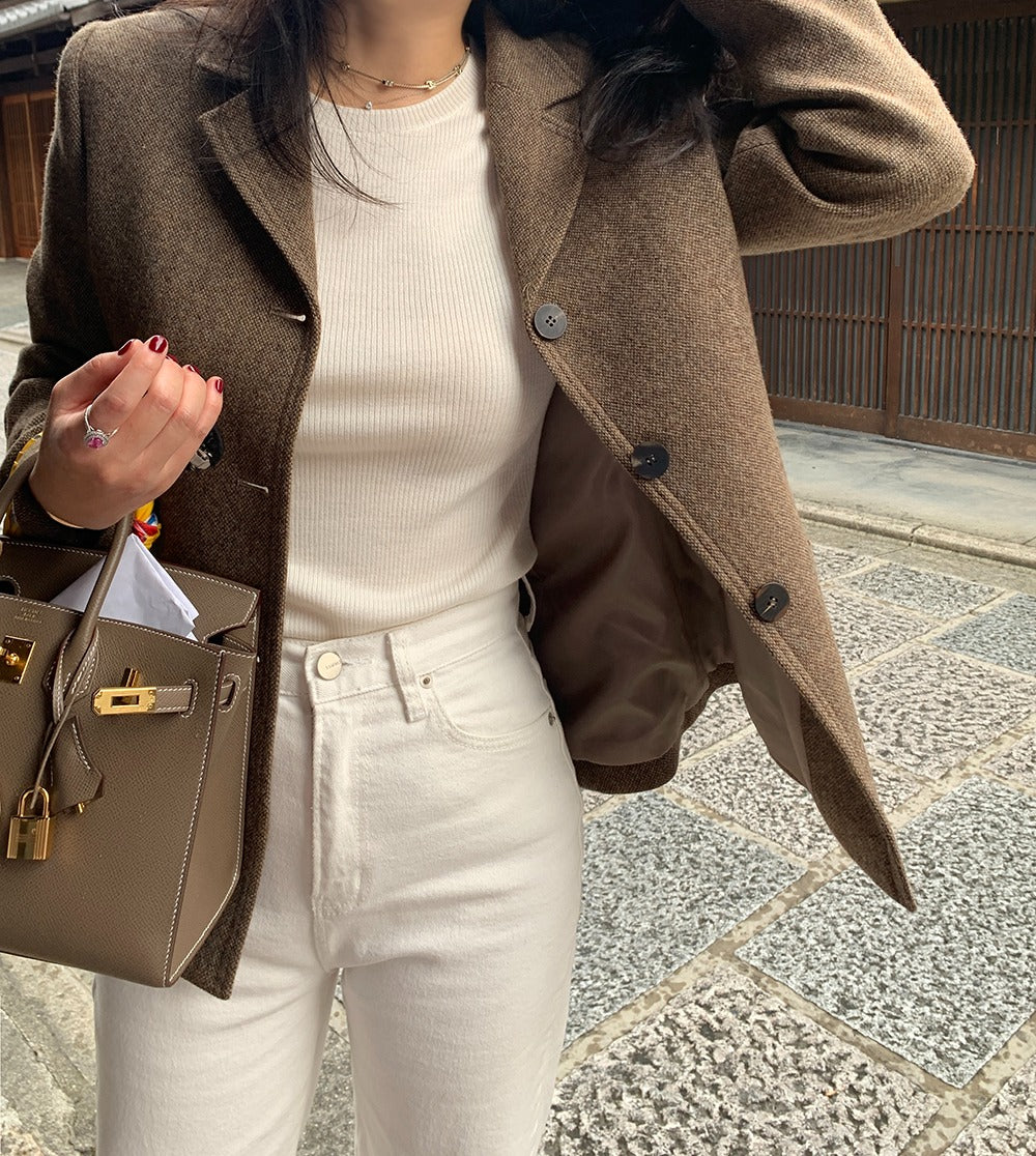 韓系復古休閒西裝外套