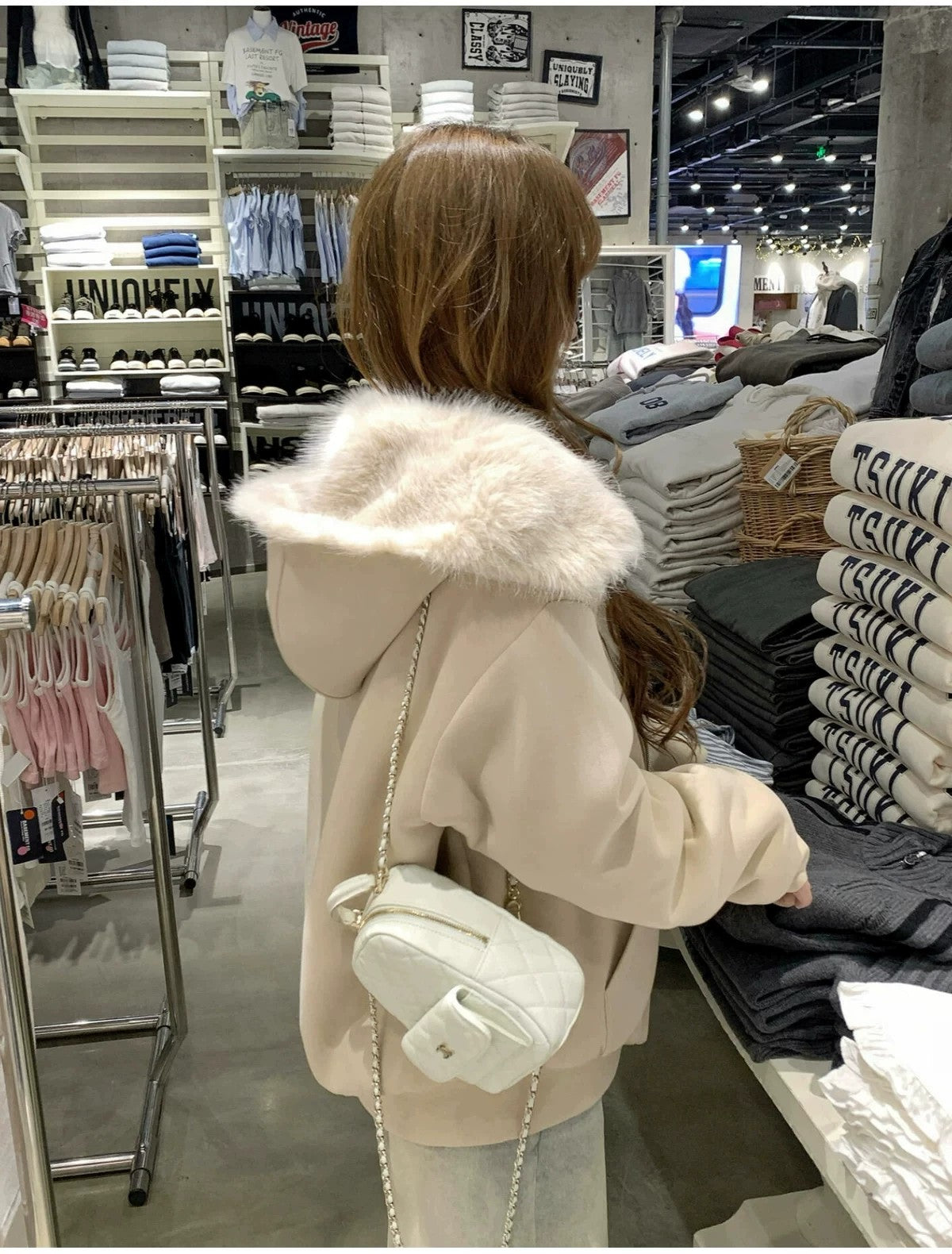冬季chic韓系兩穿加絨加厚毛毛外套