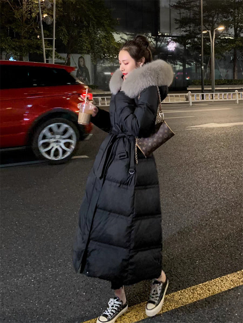 氣質簡約修身收腰毛領羽絨服
