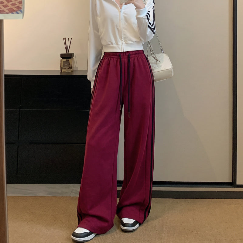 簡約美式條紋運動長褲