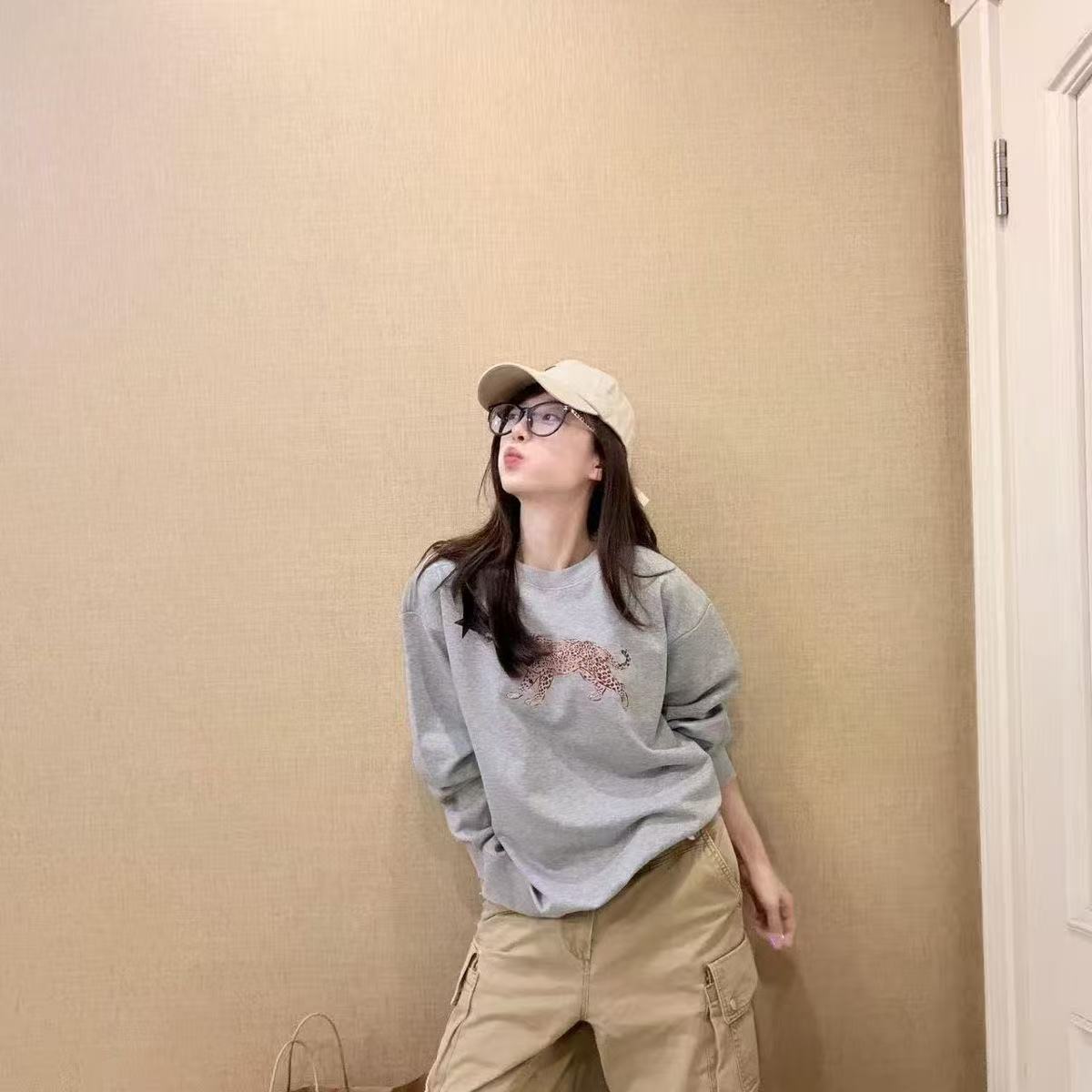 秋冬加絨印花圓領衛衣