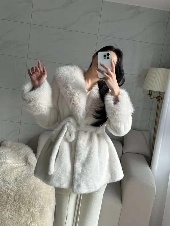 韓系氣質名媛皮草顯瘦保暖厚毛大衣