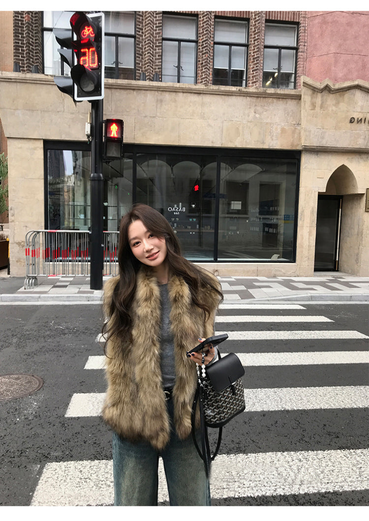 氣質簡約毛毛馬甲背心