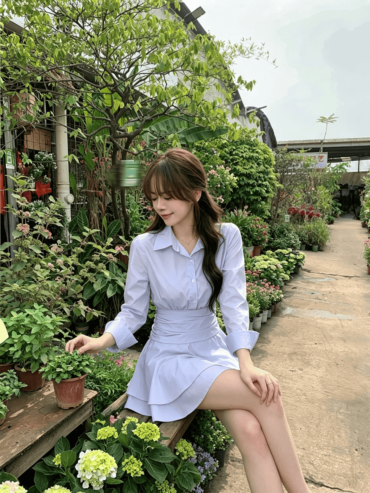 法式優雅氣質波浪裙擺連衣裙