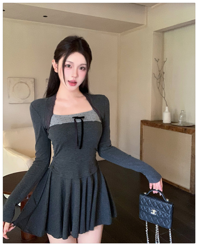 高級感優雅純欲風百褶連衣短裙